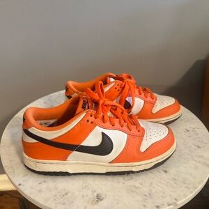 Nike Kids Orange, White & Black Low-Top Sneakers